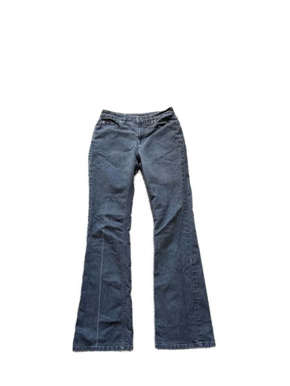 DKNY Jeans Women's Grey Mid-Rise Flare Leg Denim Jeans
flaws in 2nd picture
